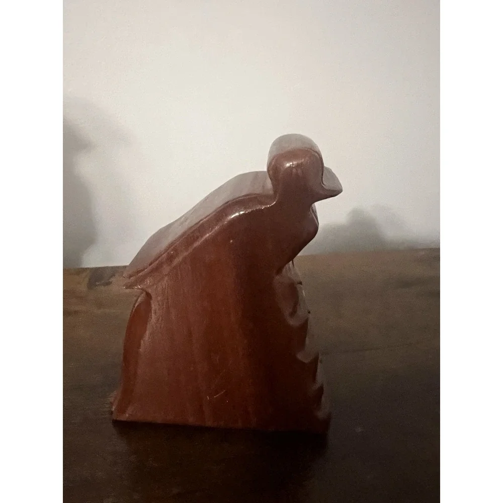 Hand Carved Wooden Puzzle Box Quetzal Bird on Pyramid | Secret Stash Trinket Box